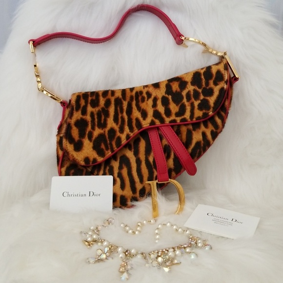 Dior Handbags - Brand New Dior Leopard Print Pony Hair Saddle Bag